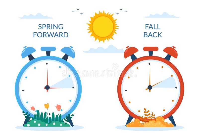 Change the clock to summer time. 26466667 Vector Art at Vecteezy