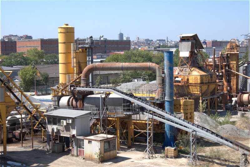 Small Cement Factory At City Suburbs Stock Photo - Image of cement