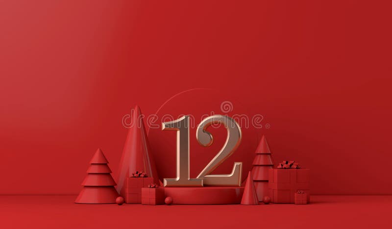 The 12 Days of Christmas. 12th Day Festive Background Stock Illustration -  Illustration of december, holidays: 237006084