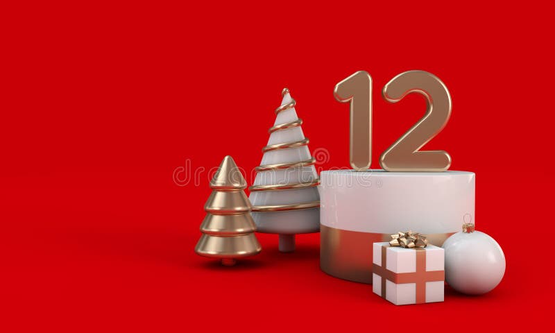 Happy 12Th Birthday Gold Surprise Balloon Box Rendering Stock Photo by  ©InkDropCreative 241373742