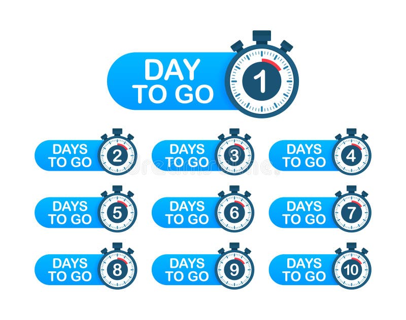 7 Day to go. Countdown timer. Clock icon. Time icon. Count time sale.  Vector stock illustration. 7538766 Vector Art at Vecteezy