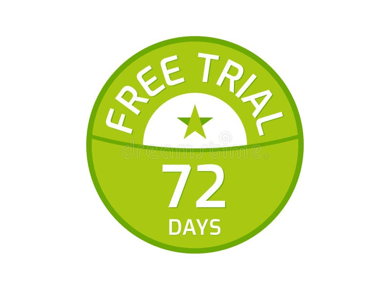 72 Days Free Trial Logo, 72 Day Free Trial Image Stock Vector