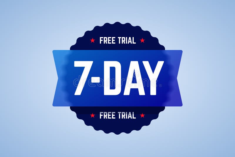 The 7 Days Free Trial Vector Emblem. Stock Vector Illustration of