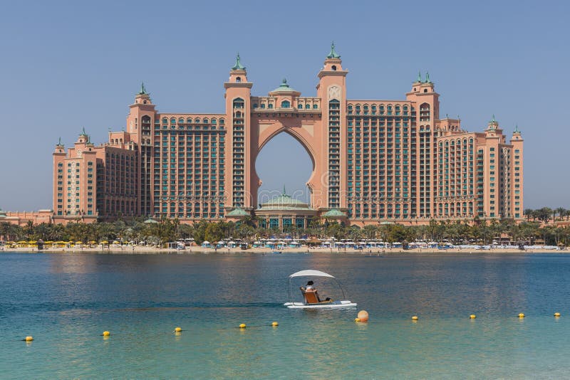 Daytime view of the Atlantis in Dubai royalty free stock photos