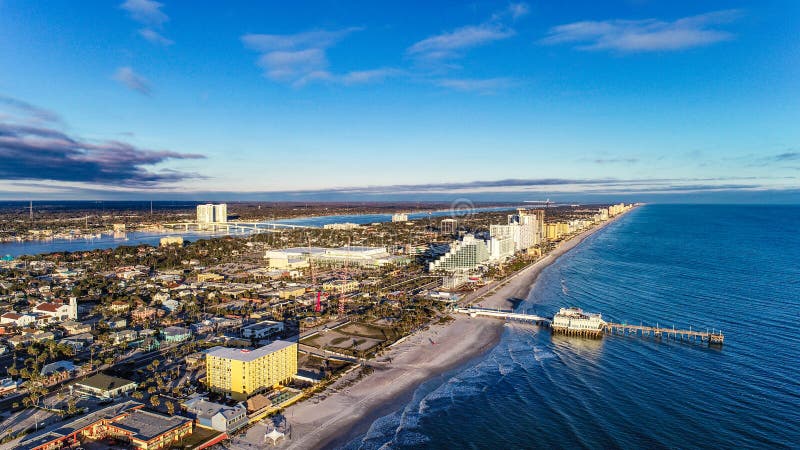 Daytona Beach, Florida, USA Coastline Aerial royalty free stock photography
