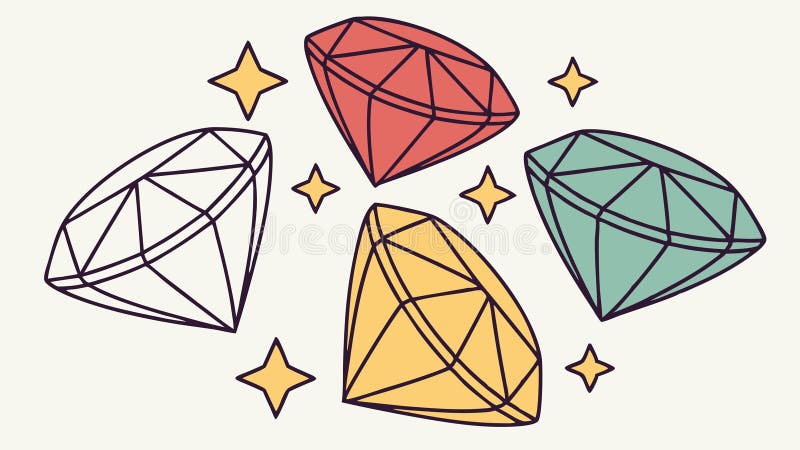 Dazzling collection of colorful gemstones, symbolizing luxury and precious treasures, vector design Generative AI royalty free illustration