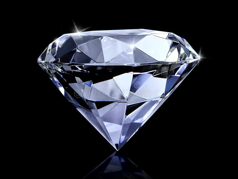 Dazzling Diamond on Black Background Stock Photo - Image of carat, gift:  152365504