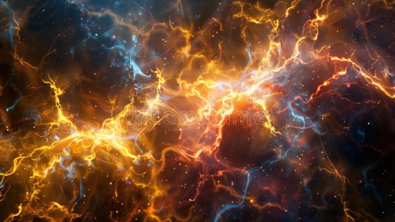A dazzling display of electric power s through the darkness leaving behind a trail of wonder royalty free stock photos