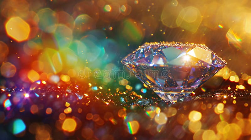 Dazzling Display of Sparkling Gems A Symphony of Light and Brilliance stock photo