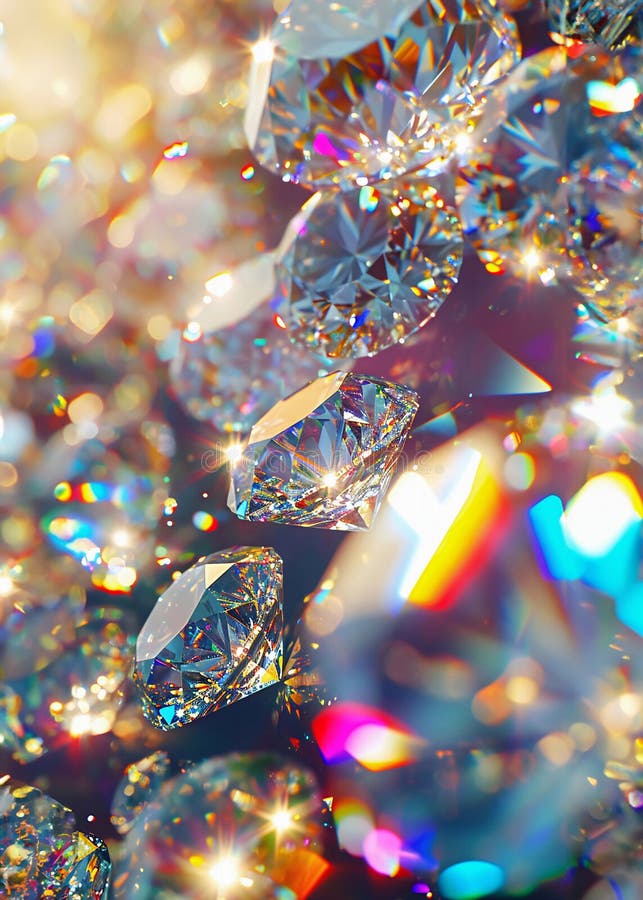 Dazzling Display of Sparkling Gems A Symphony of Light and Brilliance stock images