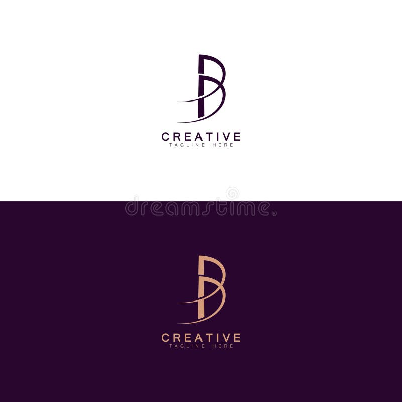 DB BD D OCH B Abstract initial monogrambokstavskod, logotyp för alfabet stock illustrationer