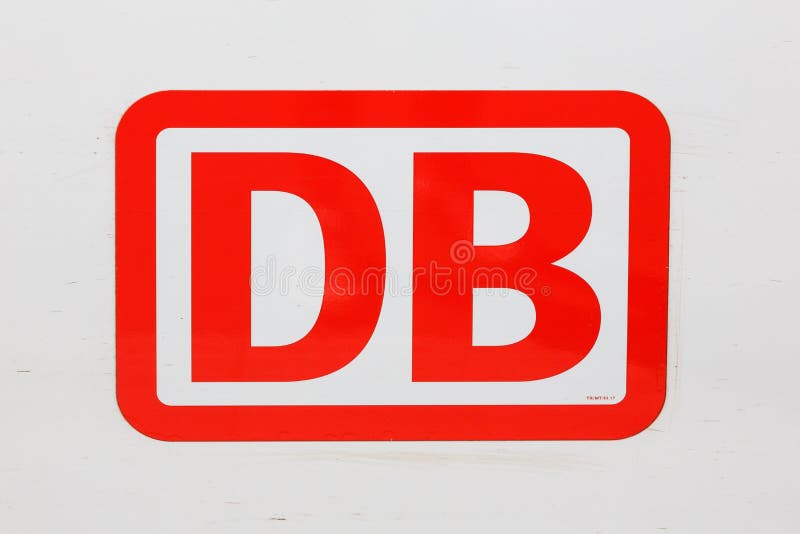 DB Deutsche Bahn Logo German Rail on a ICE 3 Train at Stuttgart Main Station Railway in Germany