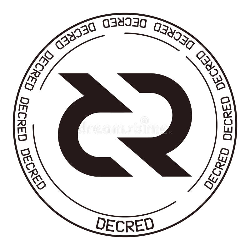 DCR加密货币标识. 矢量加密货币. 皇族释放例证