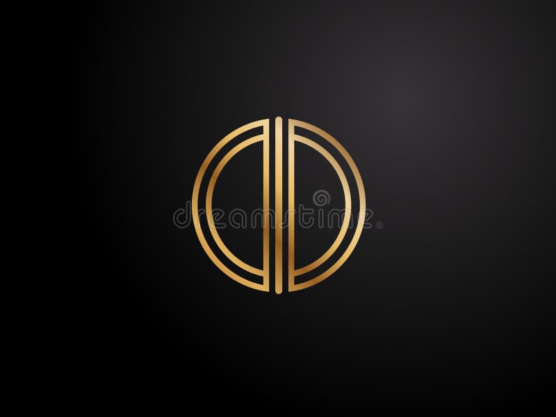 Dd Initial Circle Shape Gold Color Later Logo Design Stock Vector Illustration Of Color Shape