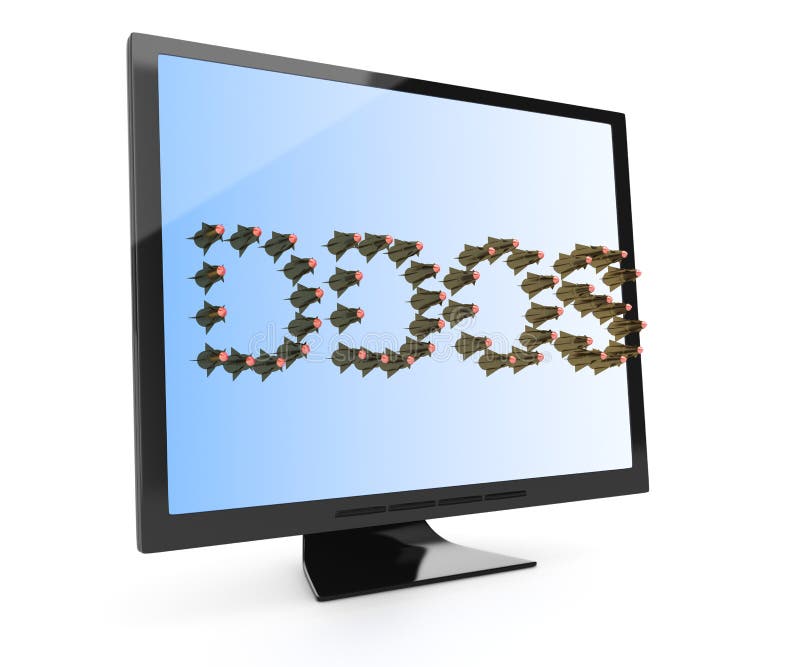 DDOS attack concept stock illustration. Illustration of screen - 37902711