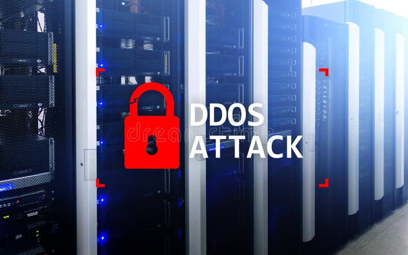 DDOS attack, cyber protection. virus detect. Internet and technology concept