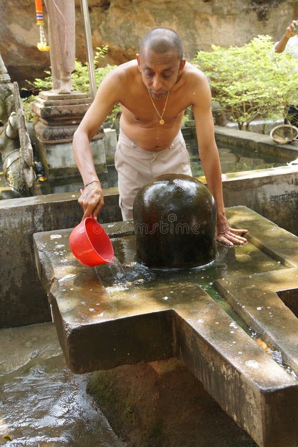 De aanbiedingenpuja van de brahmaanpriester stock afbeelding De aanbiedingenpuja van de brahmaanpriester stock afbeelding