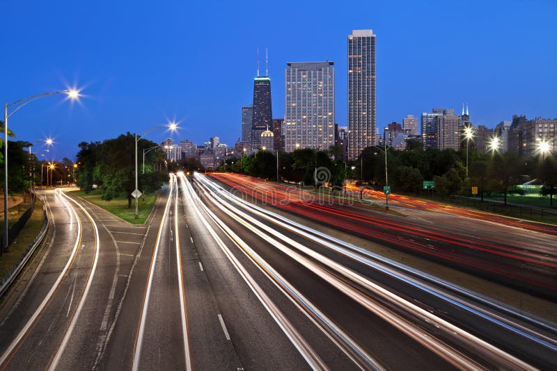 De Aandrijving van de Kust van het Meer van Chicago. royalty-vrije stock afbeelding De Aandrijving van de Kust van het Meer van Chicago. royalty-vrije stock afbeelding