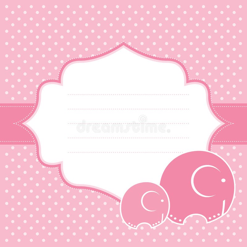 De aankondigingskaart van het babymeisje. Vectorillustratie. stock illustratie De aankondigingskaart van het babymeisje. Vectorillustratie. stock illustratie