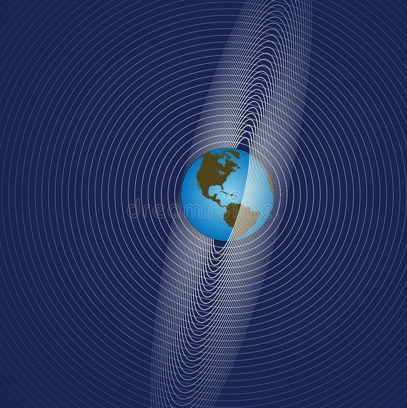 De aarde straalt Globale Comm uit vector illustratie De aarde straalt Globale Comm uit vector illustratie
