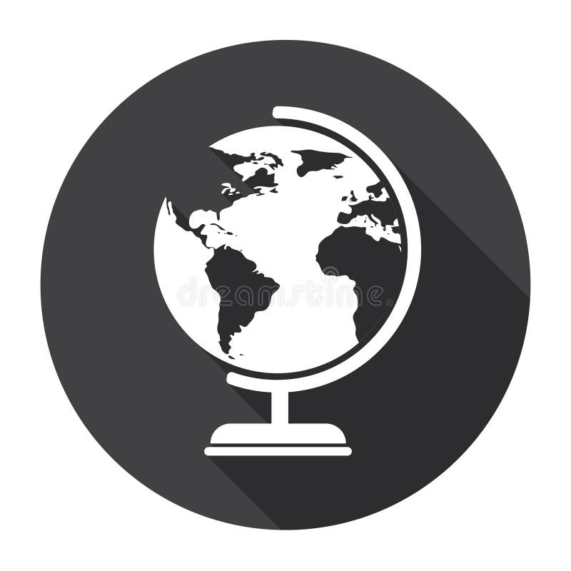 De Aardrijkskundeconcept van Black Web Icon van de bolaarde Model