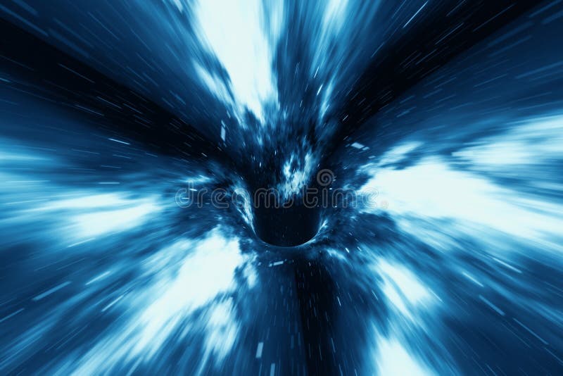 De abstracte afwijking van de snelheidstunnel in ruimte, wormhole of zwart gat, 3d scène van het overwinnen van de tijdelijke rui stock illustratie De abstracte afwijking van de snelheidstunnel in ruimte, wormhole of zwart gat, 3d scène van het overwinnen van de tijdelijke rui stock illustratie