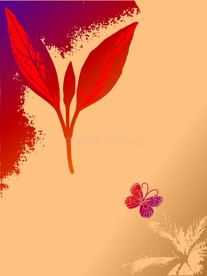 De abstracte bloemenachtergrond van Grunge met vlinder stock illustratie De abstracte bloemenachtergrond van Grunge met vlinder stock illustratie