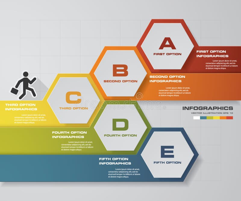 De abstracte 5 elementen van stappeninfographics Vector illustratie stock illustratie De abstracte 5 elementen van stappeninfographics Vector illustratie stock illustratie