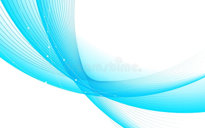 De abstracte futuristische blauwe golf van de lijnkromme op witte achtergrond