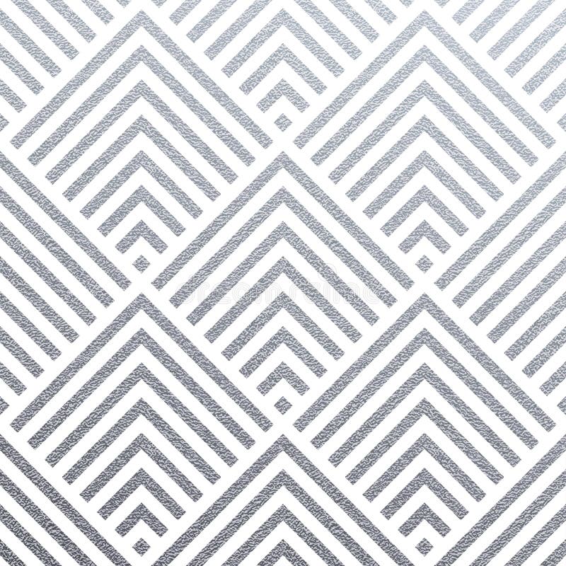 De abstracte geometrische zilveren patroonachtergrond van vierkant of het driehoeksnetwerk siert naadloze tegels voor modern ontw royalty-vrije illustratie De abstracte geometrische zilveren patroonachtergrond van vierkant of het driehoeksnetwerk siert naadloze tegels voor modern ontw royalty-vrije illustratie