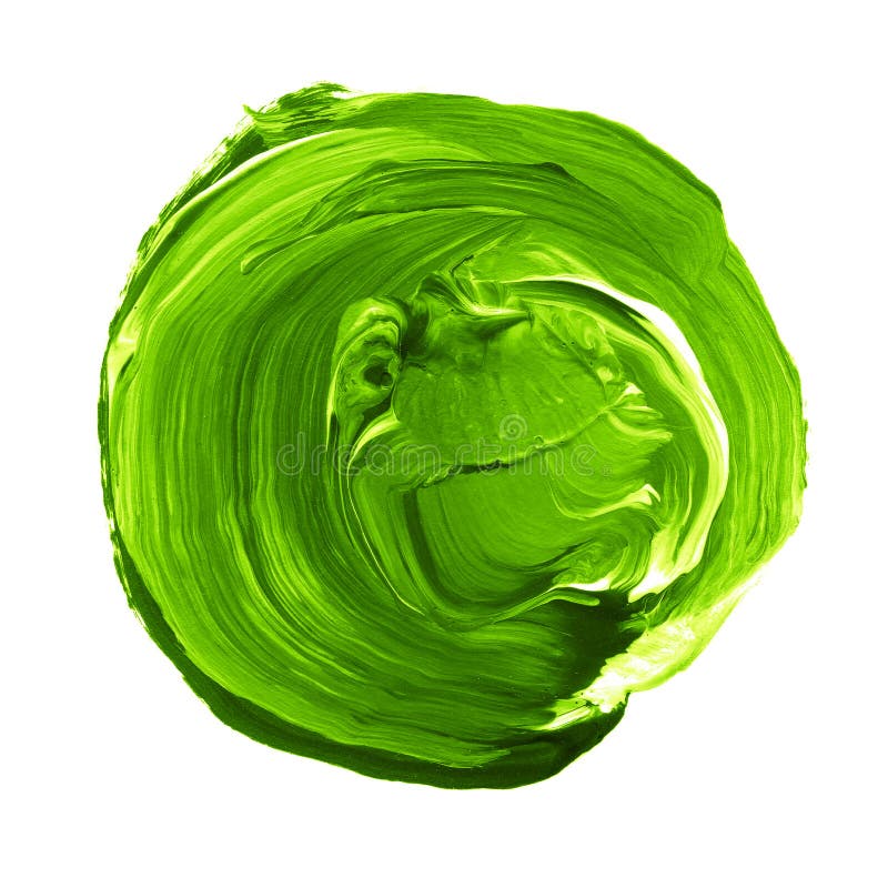 Abstracte handgeschilderde acryl cirkeltextuur in groene kleur royalty-vrije stock afbeelding