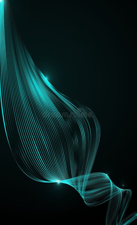 Abstract bright wavy lines on a dark blue background. Futuristic technology illustration design. Wave line pattern. Abstract modern futuristic background for application. Flow movement waveform. Vector. Abstract bright wavy lines on a dark blue background. Futuristic technology illustration design. Wave line pattern. Abstract modern futuristic background for application. Flow movement waveform. Vector