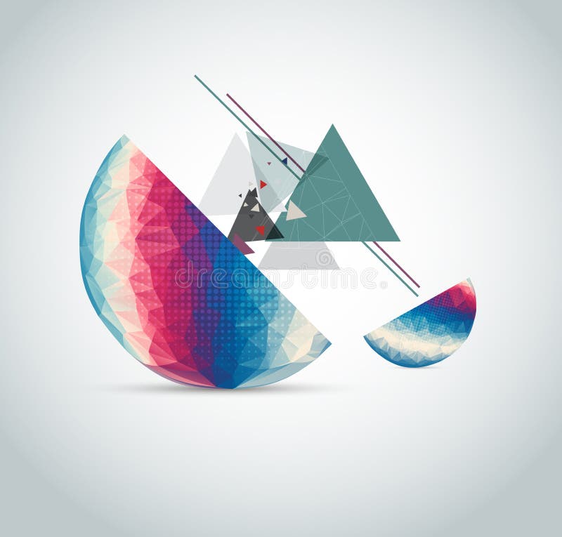 De abstracte illustratie van de driehoekslijn van gebied vector illustratie De abstracte illustratie van de driehoekslijn van gebied vector illustratie