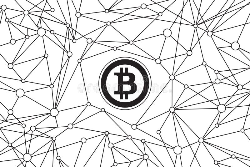 De Achtergrond van Bitcoinblockchain Cryptocurrency vector illustratie