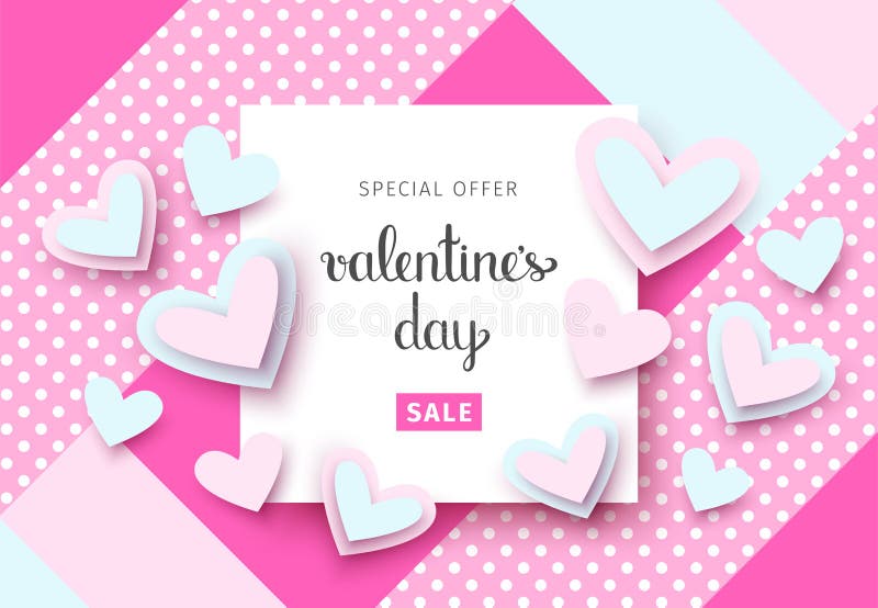 De achtergrond van de de dagverkoop van Valentine ` s met harten Vectoreps 10 royalty-vrije illustratie De achtergrond van de de dagverkoop van Valentine ` s met harten Vectoreps 10 royalty-vrije illustratie