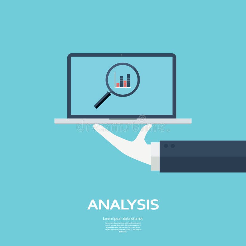 De achtergrond van de computeranalyse met laptop en dienende hand Bedrijfsrapportconcept voor presentaties vector illustratie De achtergrond van de computeranalyse met laptop en dienende hand Bedrijfsrapportconcept voor presentaties vector illustratie