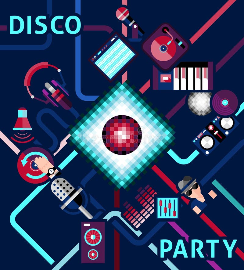 De achtergrond van de discopartij royalty-vrije illustratie De achtergrond van de discopartij royalty-vrije illustratie