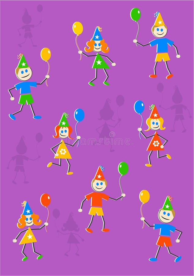 De Achtergrond van de Jonge geitjes van de partij vector illustratie De Achtergrond van de Jonge geitjes van de partij vector illustratie