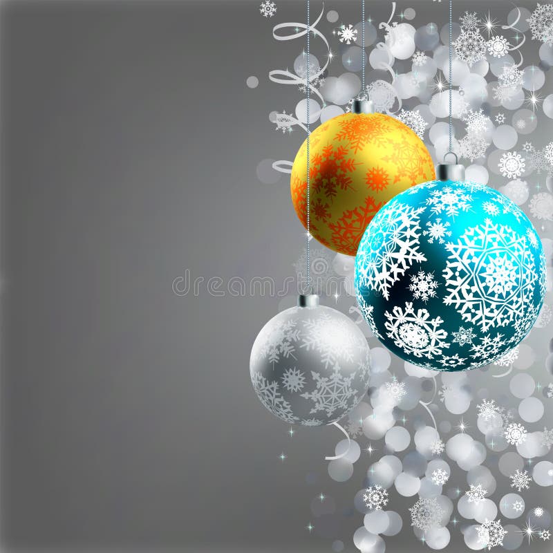 De achtergrond van de winter met de decoratie van Kerstmis royalty-vrije illustratie De achtergrond van de winter met de decoratie van Kerstmis royalty-vrije illustratie