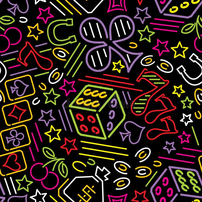 De achtergrond van het casinoneon vector illustratie De achtergrond van het casinoneon vector illustratie