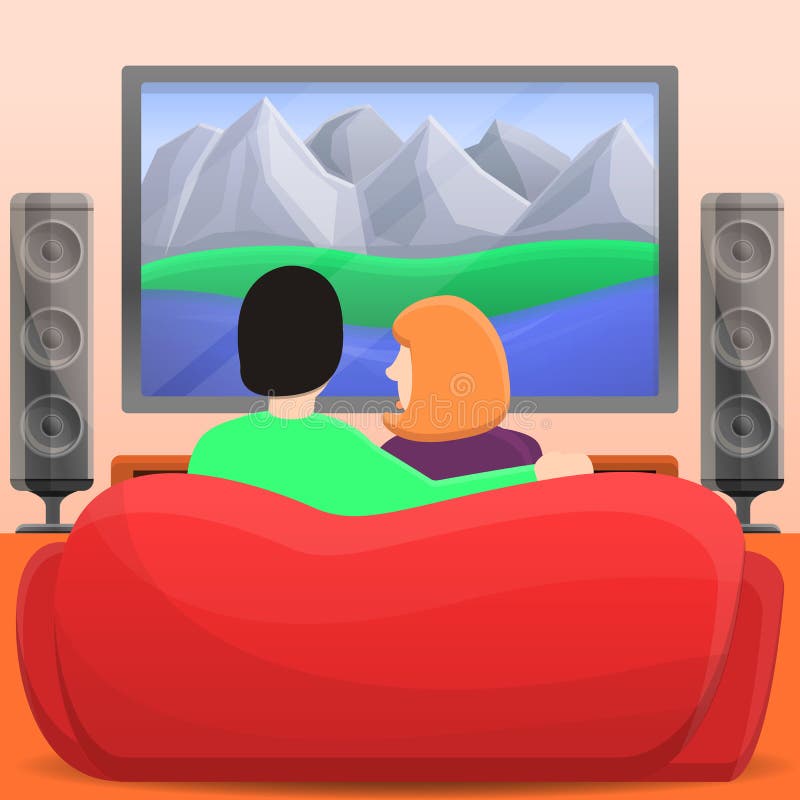 De achtergrond van het de filmconcept van het familiehuis, beeldverhaalstijl vector illustratie De achtergrond van het de filmconcept van het familiehuis, beeldverhaalstijl vector illustratie