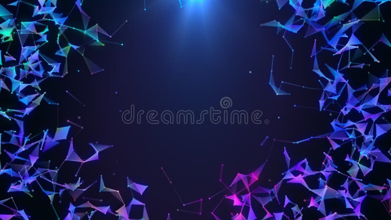 De achtergrond van het Poligonalneon Abstracte driehoekige vormen Geometrische VJ-lengte stock illustratie De achtergrond van het Poligonalneon Abstracte driehoekige vormen Geometrische VJ-lengte stock illustratie