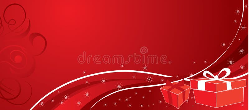 De achtergrond van Kerstmis met giften, vector royalty-vrije illustratie De achtergrond van Kerstmis met giften, vector royalty-vrije illustratie