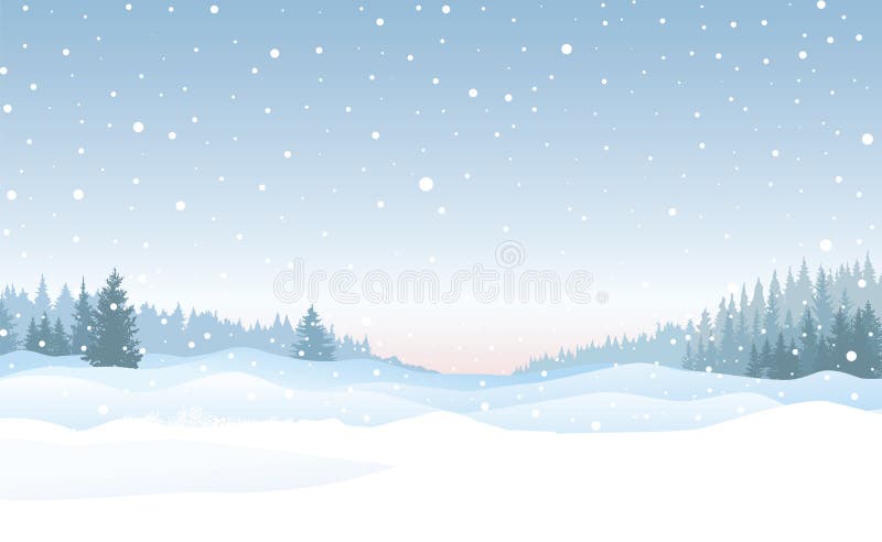 De achtergrond van de Kerstmissneeuwval Het landschap van de sneeuwwinter Vrolijke Chri