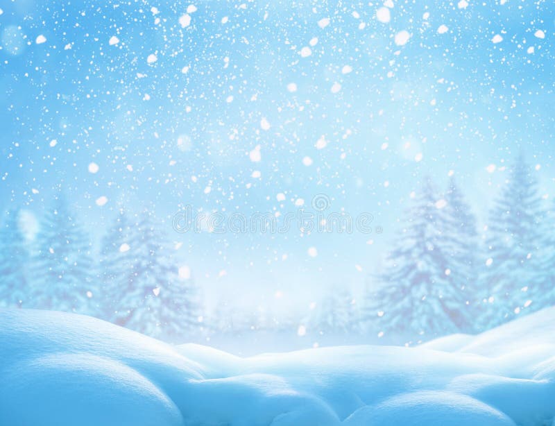 De achtergrond van de Kerstmiswinter met sneeuw