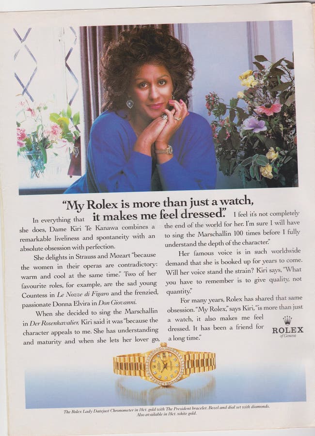 de affiche die Rolex-horloge in tijdschrift vanaf 1992 adverteren, Mijn Rolex is meer dan enkel een horloge, maakt het me gevoel stock foto's de affiche die Rolex-horloge in tijdschrift vanaf 1992 adverteren, Mijn Rolex is meer dan enkel een horloge, maakt het me gevoel stock foto's