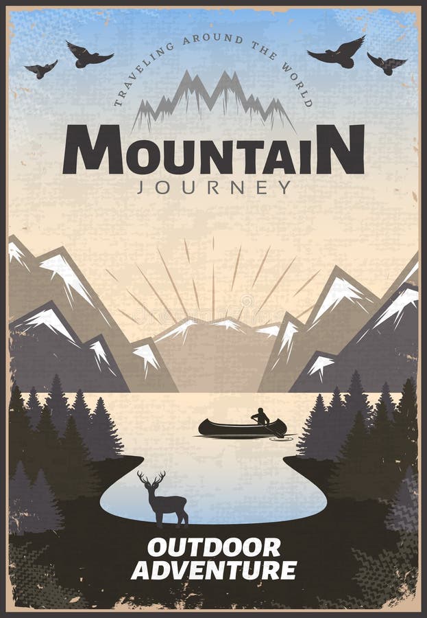 De Affiche van de bergreis vector illustratie De Affiche van de bergreis vector illustratie