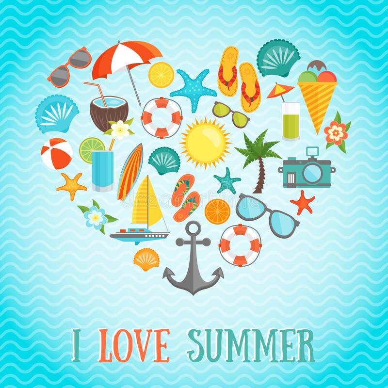 De Affiche van het de zomerhart vector illustratie De Affiche van het de zomerhart vector illustratie