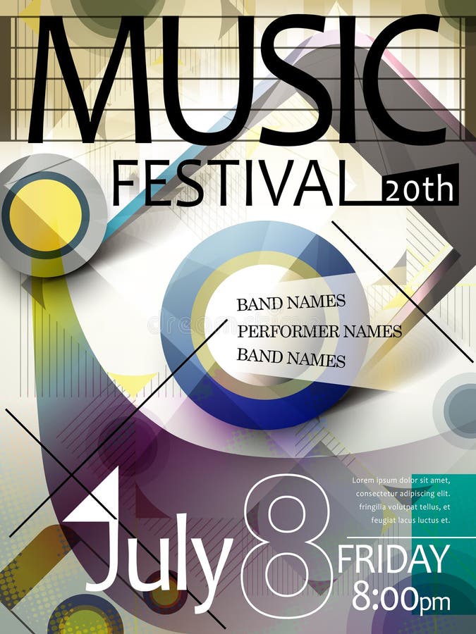 De affiche van het muziekfestival royalty-vrije illustratie De affiche van het muziekfestival royalty-vrije illustratie