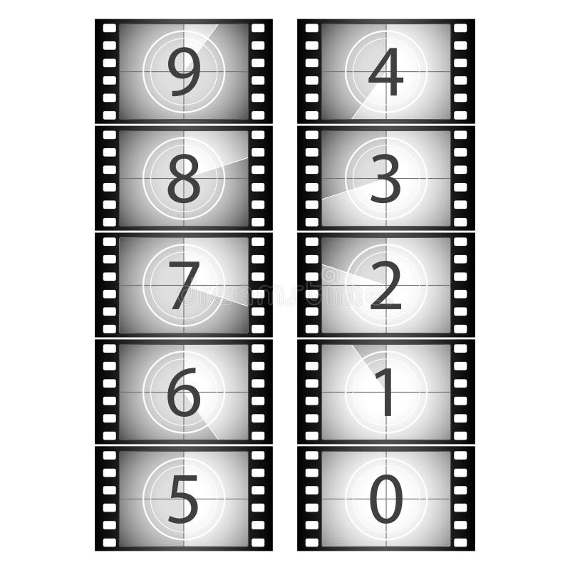 De aftelprocedure van de film. Vector. royalty-vrije illustratie De aftelprocedure van de film. Vector. royalty-vrije illustratie
